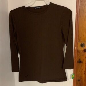 Brown Long Sleeve Top